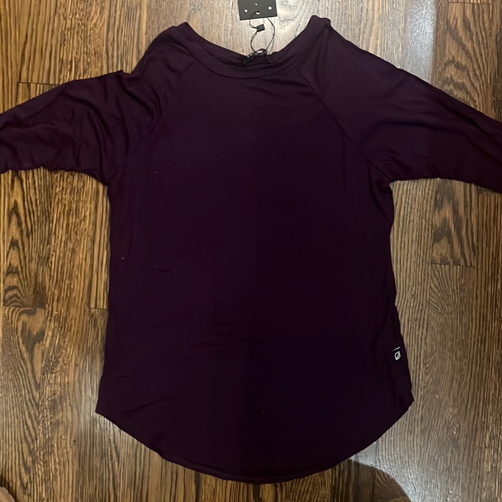 Terez Purple along-Sleeve Crew Neck Tee